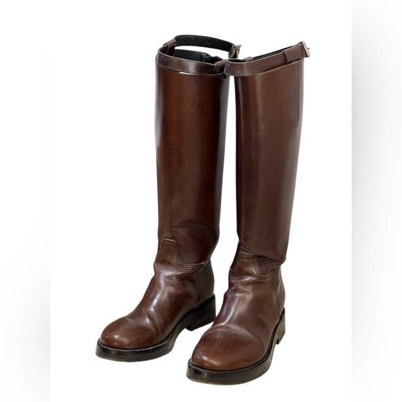 Ann Demeulemeester brown leather riding  boots - Picture 5 of 16